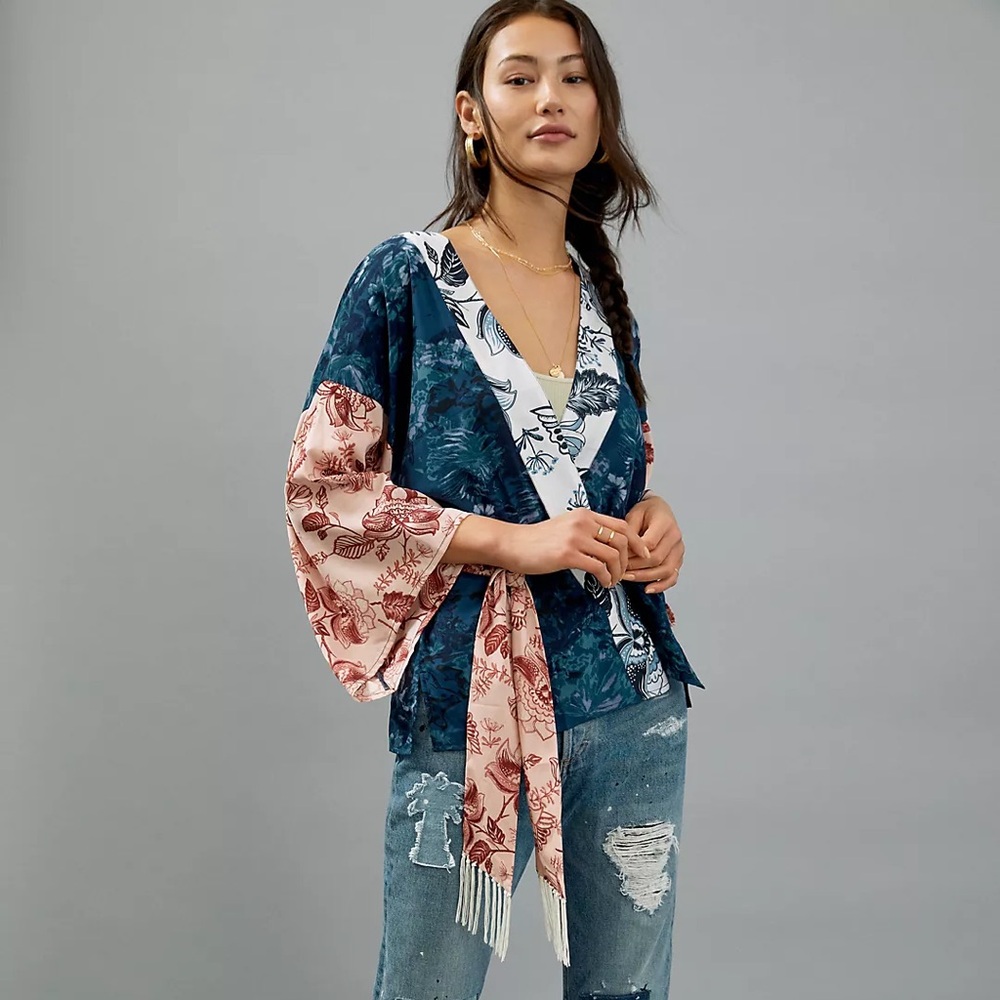 Anthropologie Tori Cropped Kimono One Size NWT M0637